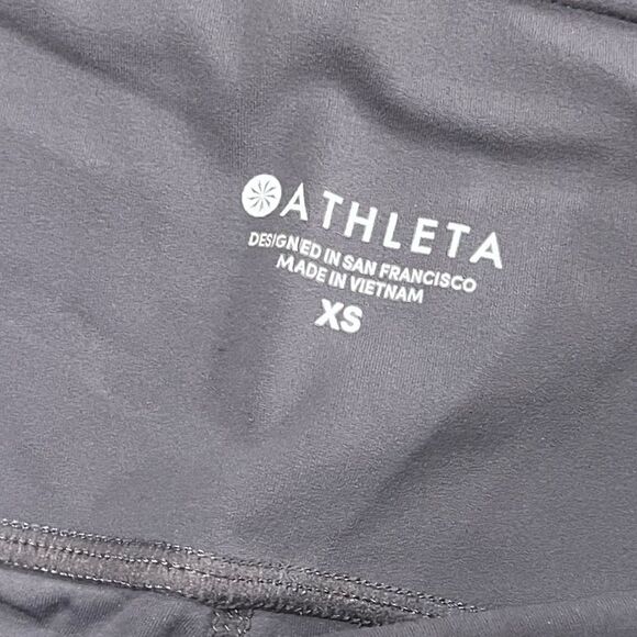 Athleta Salutation Leggings Mesh Colorblock High Rise Yoga Tights Gray White XS - Picture 4 of 8